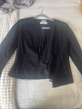 Calvin Klein zippered black blazer